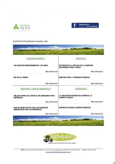 Boletín Ecopolígonos nº 48, abril 2020
