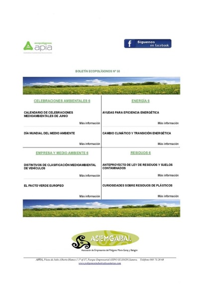 Boletín Ecopolígonos nº 50, junio 2020
