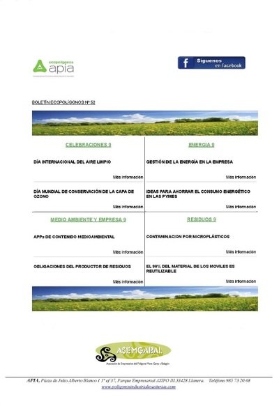 Boletín Ecopolígonos nº 52, septiembre 2020