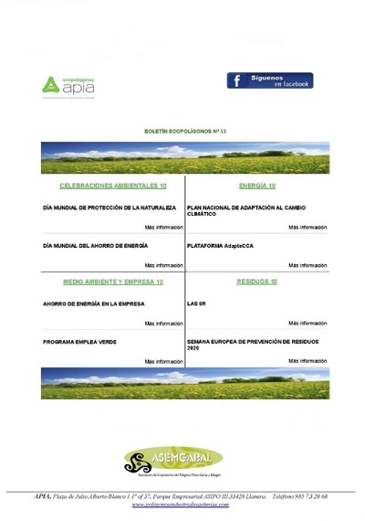 Boletín Ecopolígonos nº 53, octubre 2020