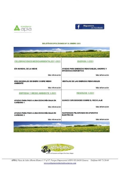 Boletín Ecopolígonos nº 56, enero 2021