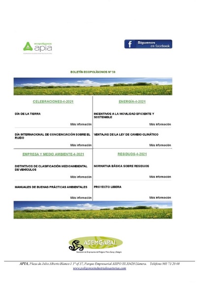 Boletín Ecopolígonos nº 59, abril 2021