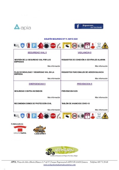 Boletín Seguridad nº 11, mayo 2020