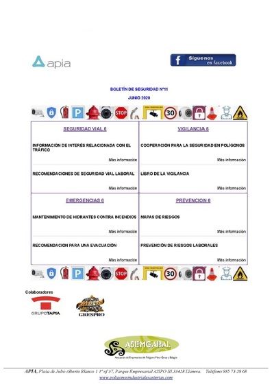 Boletín Seguridad nº 11, junio 2020