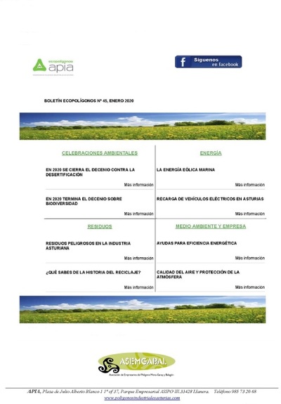 Boletín Ecopolígonos nº 45, enero 2020